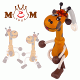 Dřevěné figurky - žirafa na pružině